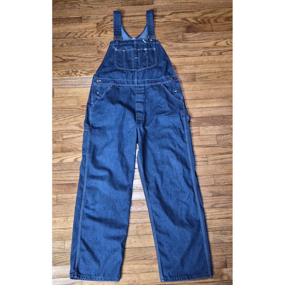 Vintage Sears Denim Overalls Mens 40x30 Blue Workwear Union Made Grunge USA
